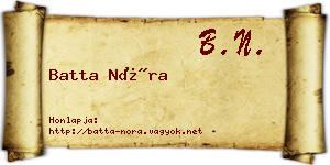 Batta Nóra névjegykártya